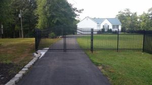 Aluminum Fence With A Double Gate Installed In Dunn Loring, Va
